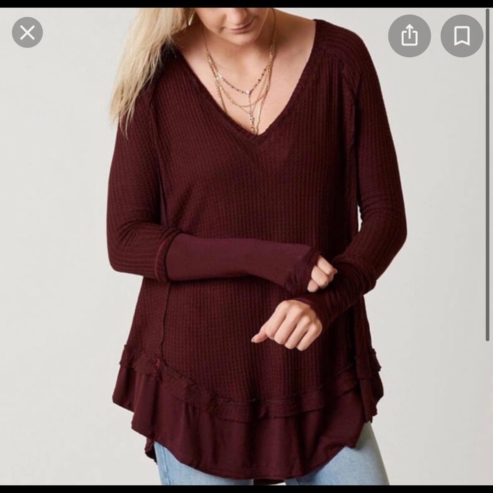 Free People Waffle Tunic